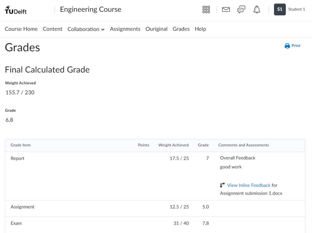 Viewing your grades (for students) Teaching & Learning Support